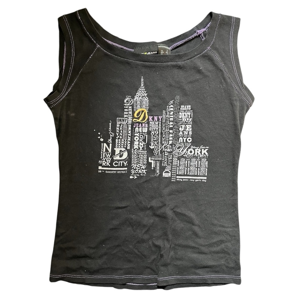 DKNY Black Cotton Tank Top